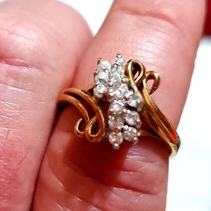 RaRE FIND! Vintage SETA Gold Plate Cubic Zirconia Cocktail Ring